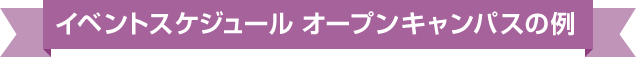 イベントスケジュール オープンスクールの例