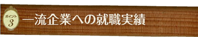 ［ポイント3］一流企業への就職実績